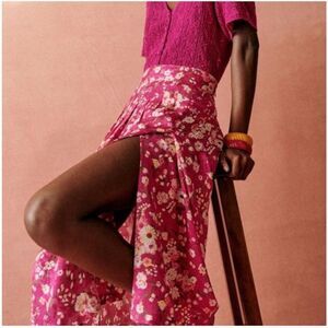 Sezane Alicia Skirt floral pink print